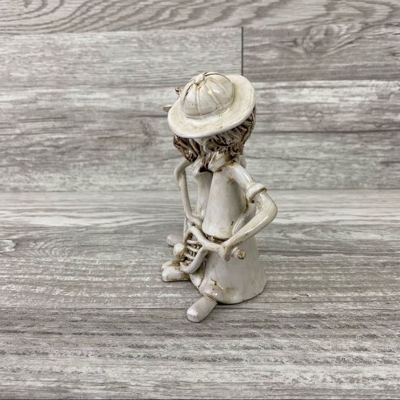 Vtg 70s Rare BENCINI Italy Couple Sculpture Signed Figurine glazed terra cotta - Picture 4 of 8